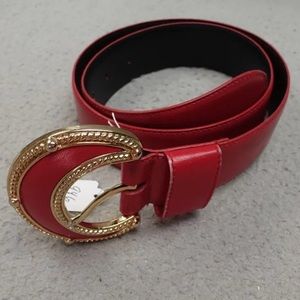 Liz Claiborne Red Leather Vintage Belt 80s